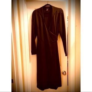 Vintage Gray Wool Wrap Dress Size 8